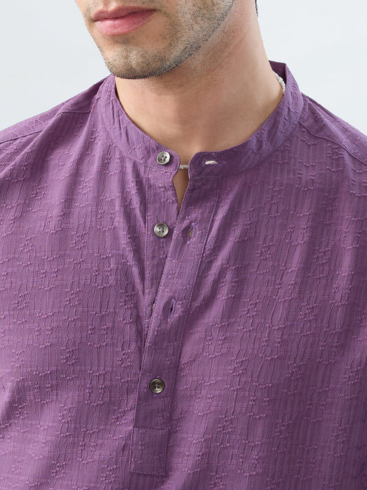 Luxury Purple Refined Jacquard Kurta