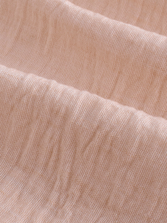 Classic Peach Center Seam Crinkled Oversized Polo Shirt