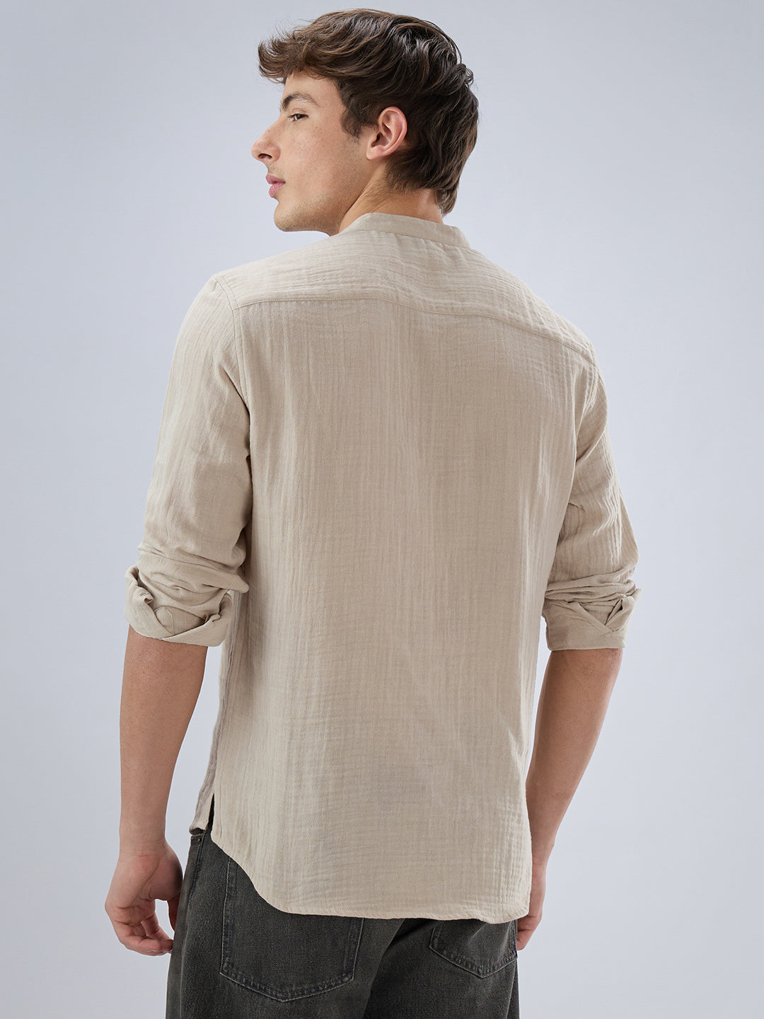 Soft Pastel Beige Double Cloth Kurta