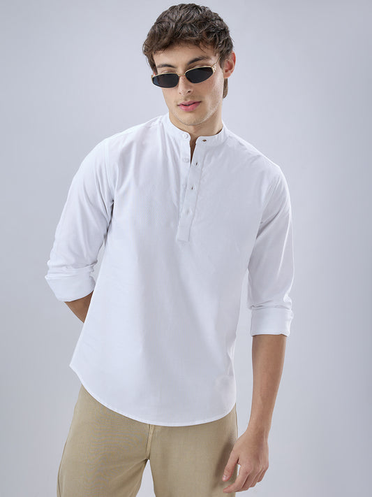 Elegant Pearl White Oxford Everyday Kurta
