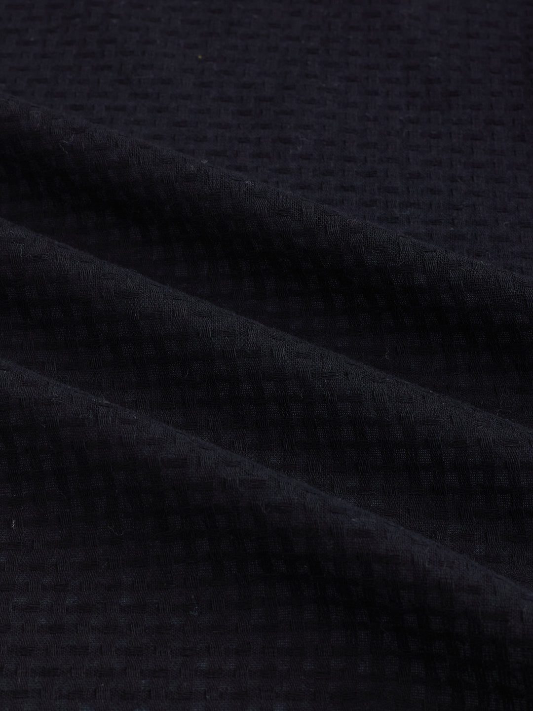 Black Open Weave Refined Textured Shirt