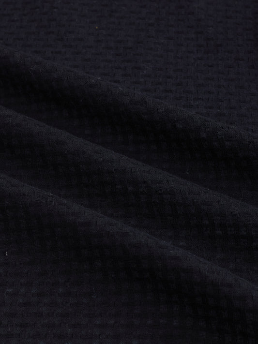 Black Open Weave Refined Textured Shirt