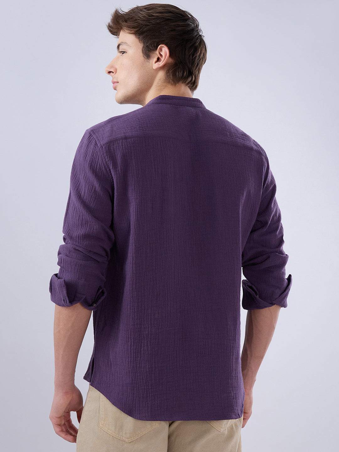 Kalamata Purple Double Cloth Kurta