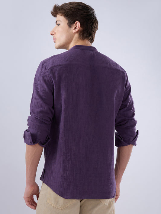 Kalamata Purple Double Cloth Kurta