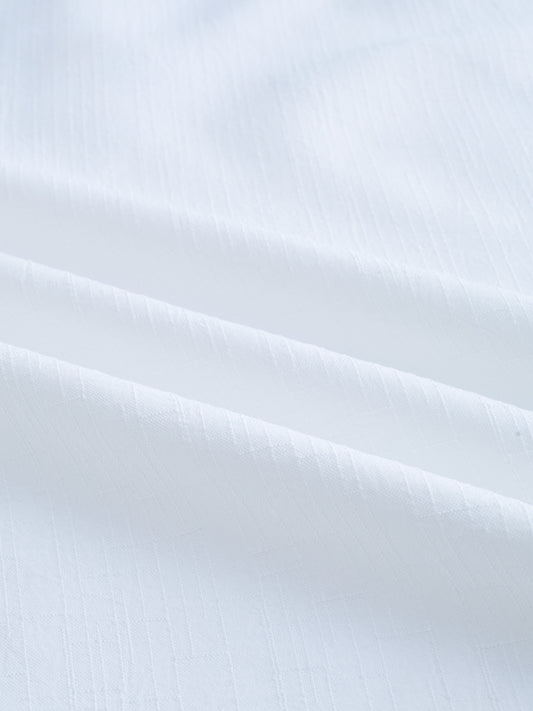 Pearl White Slub Textured Kurta