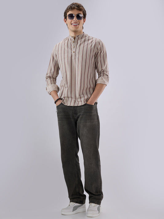 Classic Multicolor Half Placket Kurta