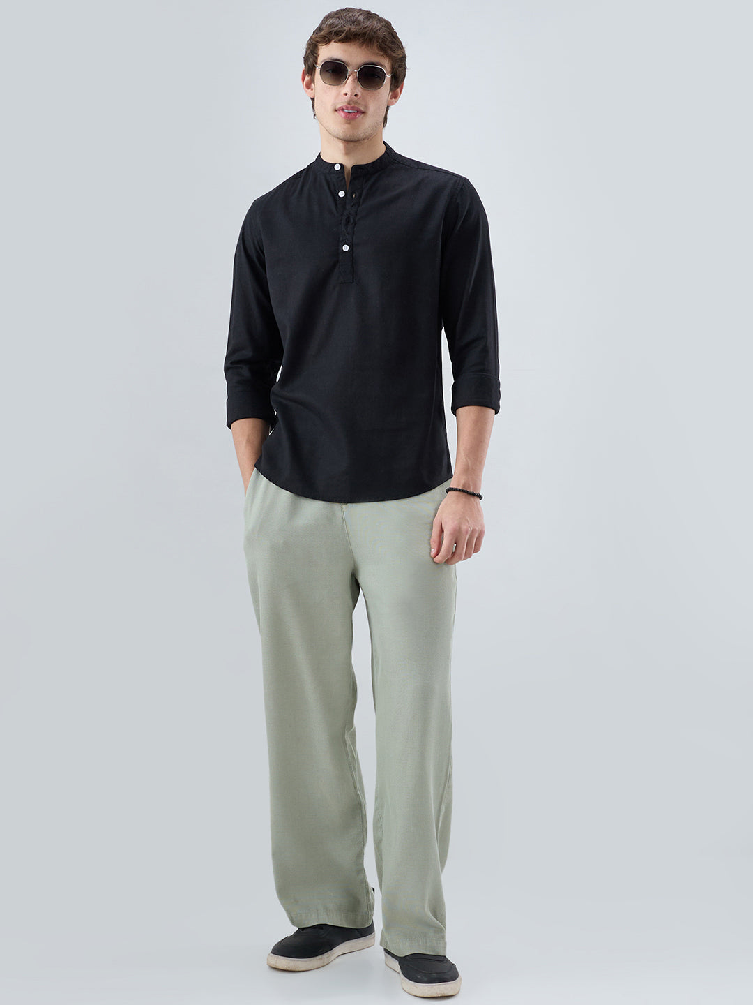 Premium Black Linen Blend Kurta