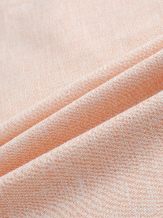 Creamy Peach Slub Textured Kurta