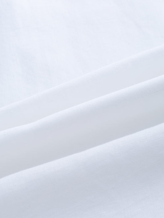 Pearl White Slub Textured Linen Blend Kurta