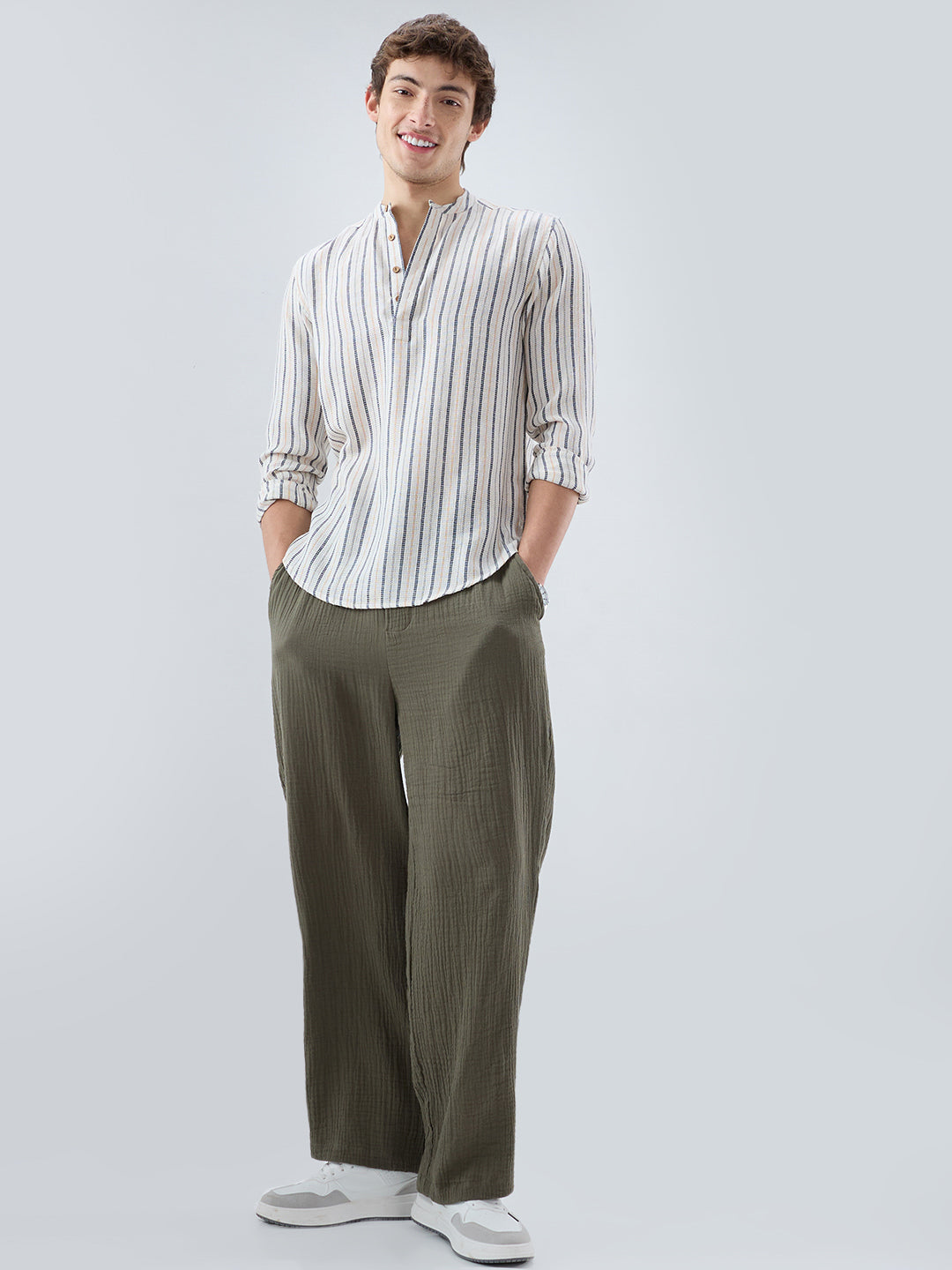 Delicate Micro Stitch Multicolor Stripe Kurta