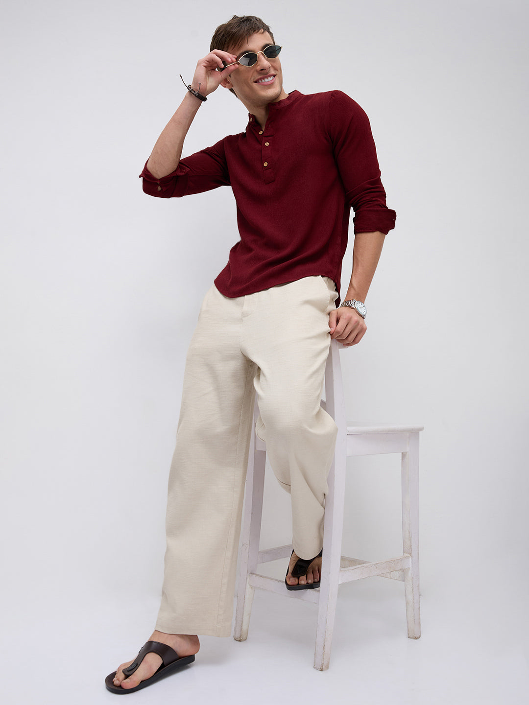 Classic Deep Maroon Crepe Kurta
