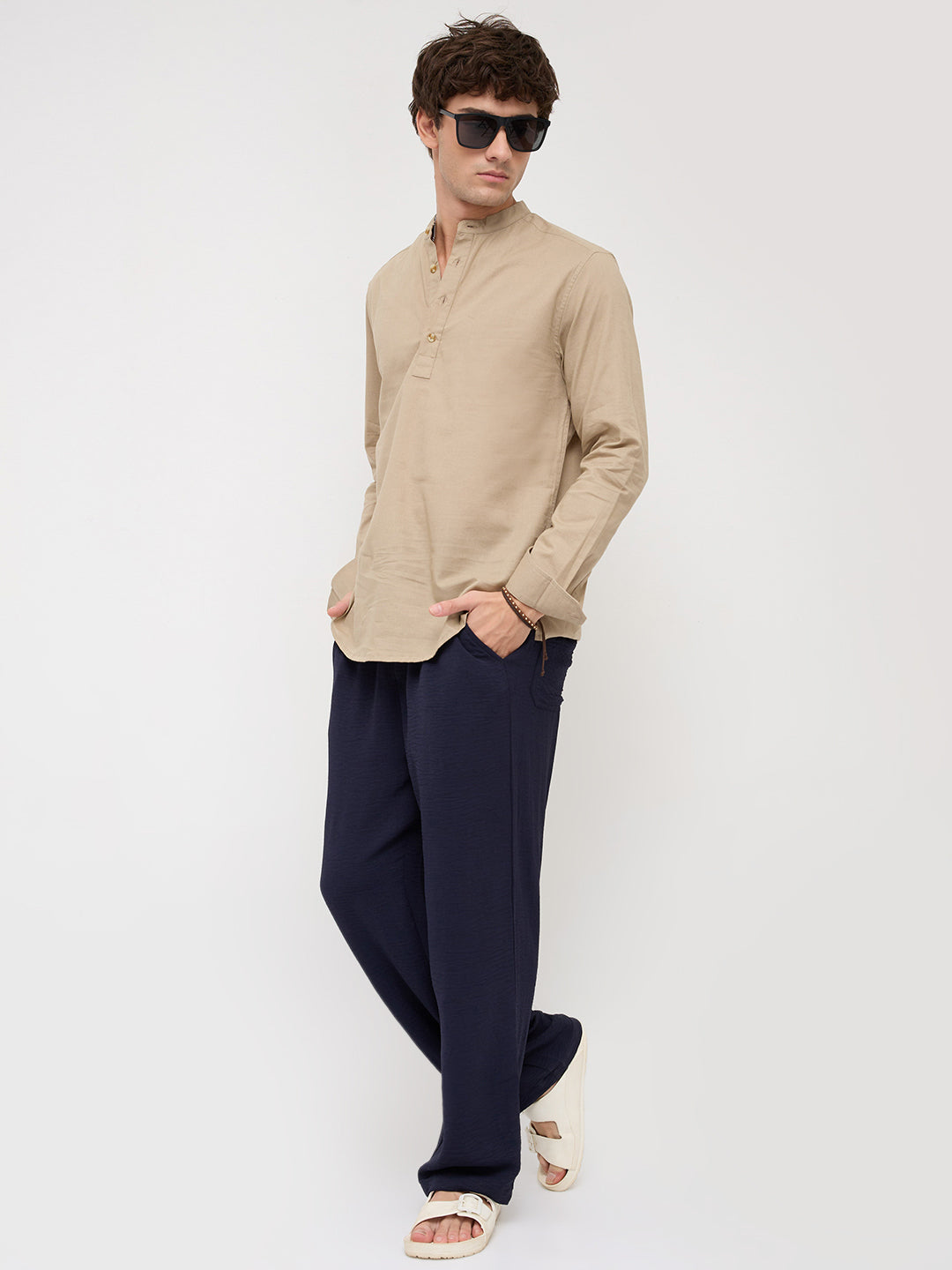 Solid Khaki Beige Everyday Kurta