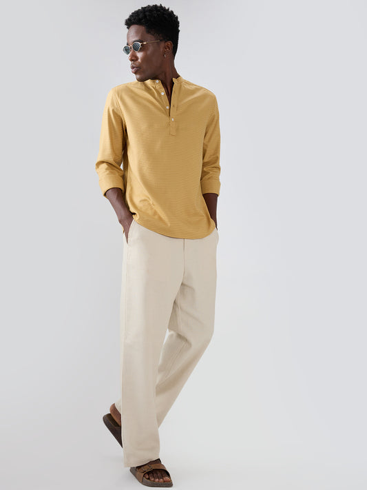Golden Wavy Textured Kurta
