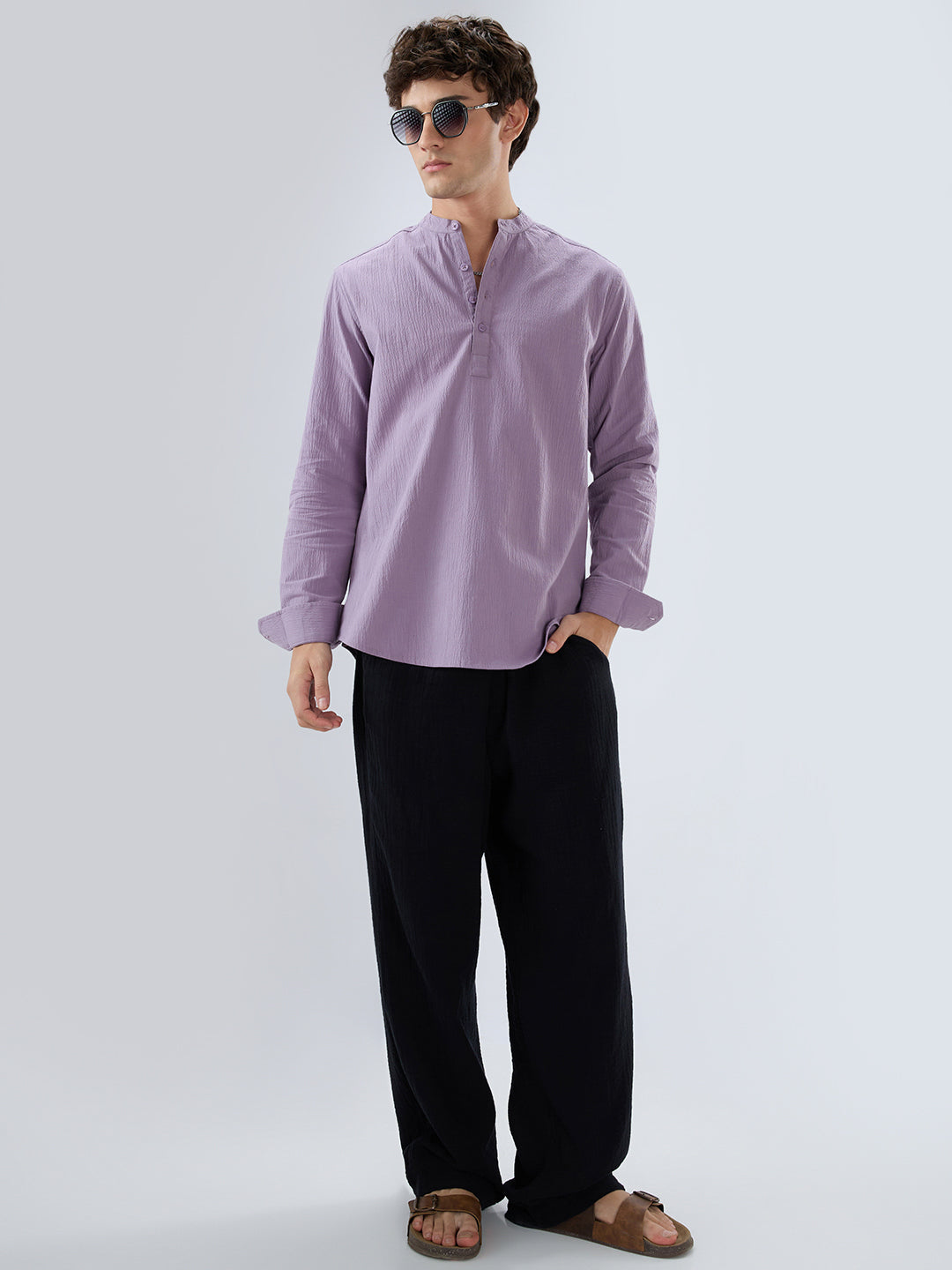 Heather Purple Fine Textured Kurta