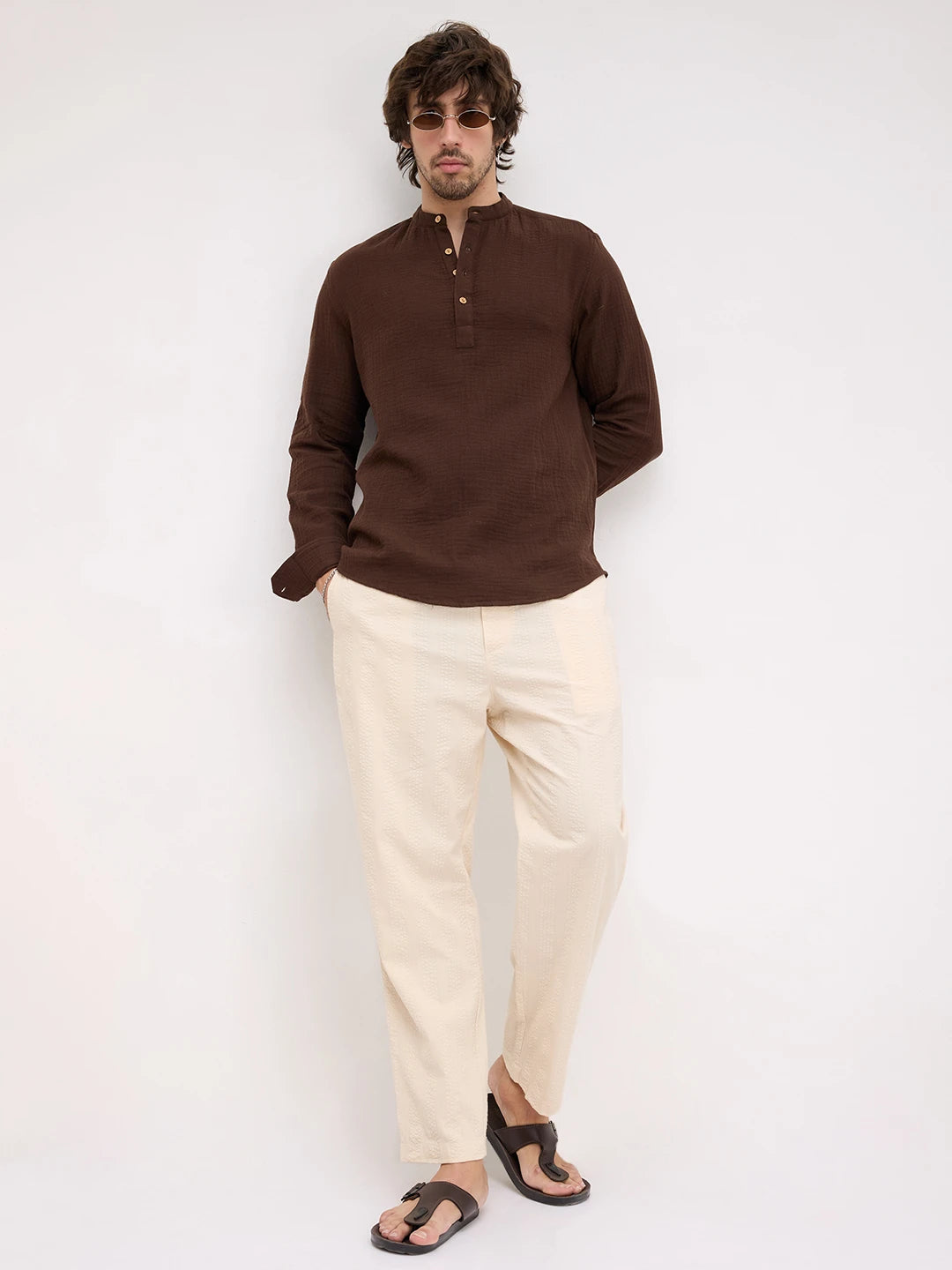 Timeless Espresso Brown Double Cloth Kurta