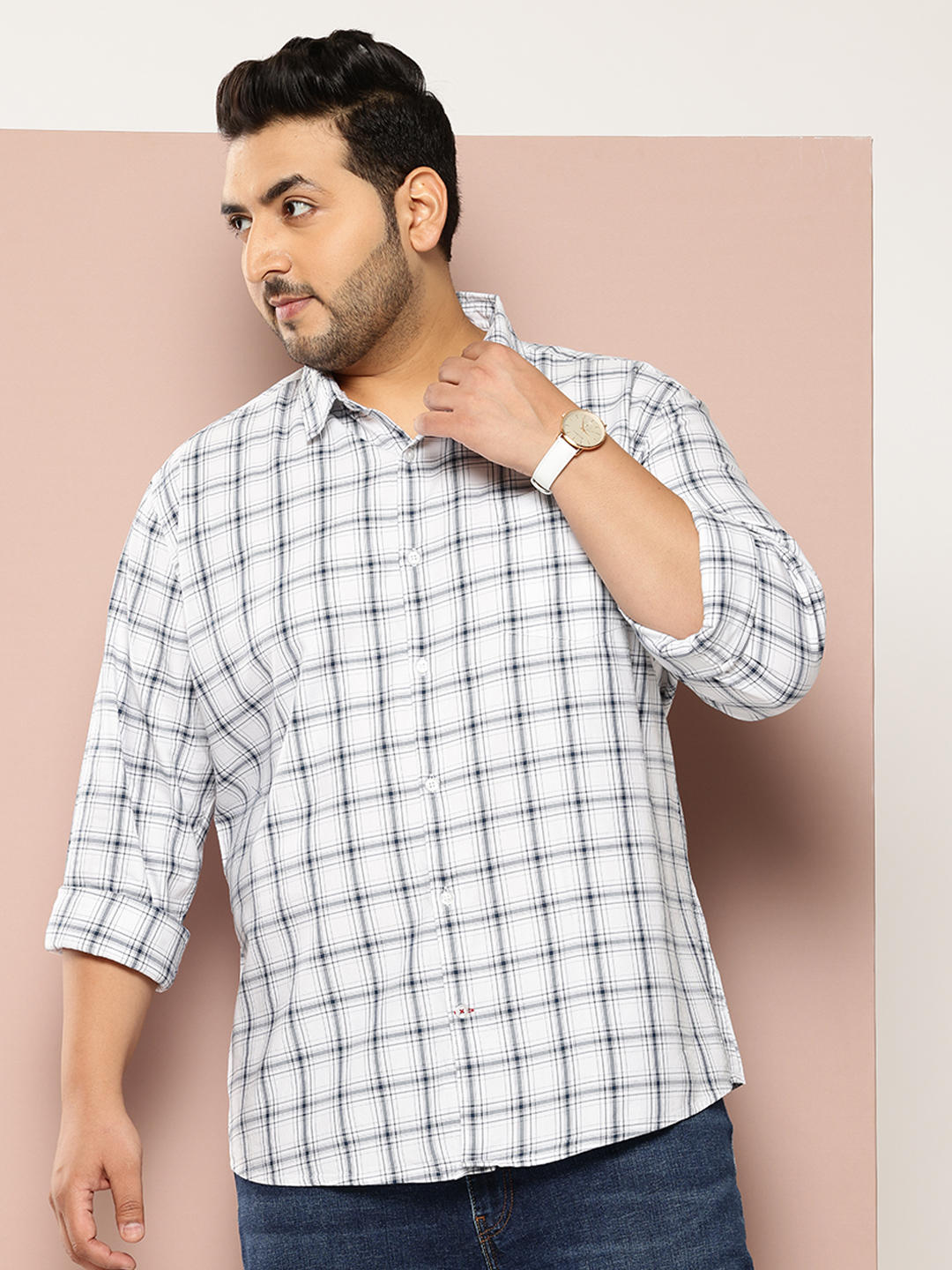 Classic White Checkered Shirt