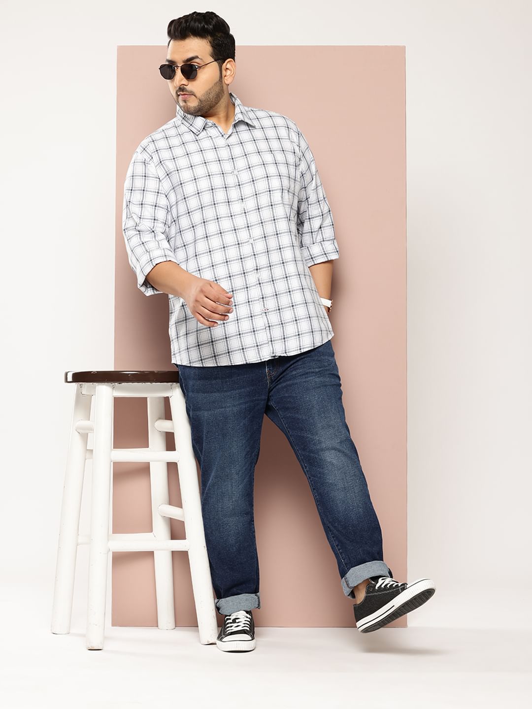 Classic White Checkered Shirt