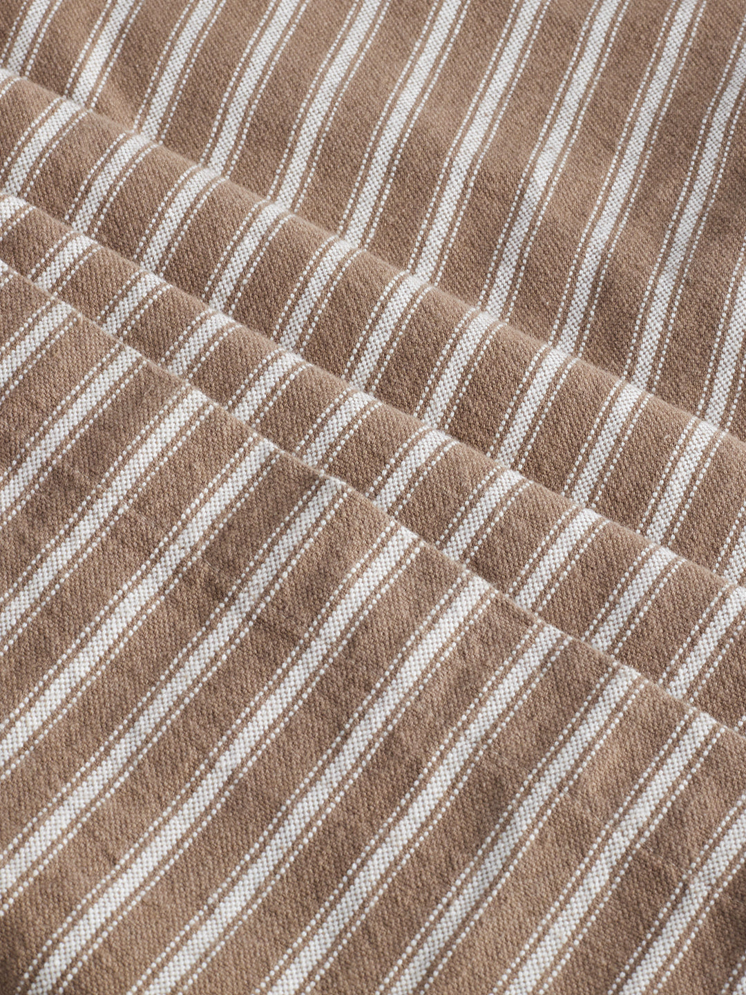 Beachline Brown Vertical Striped Straight-Fit Trousers