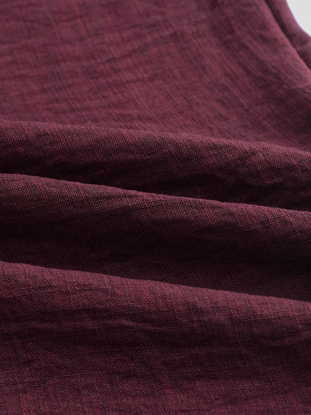 Maroon Slub Textured Wide-Leg Trousers