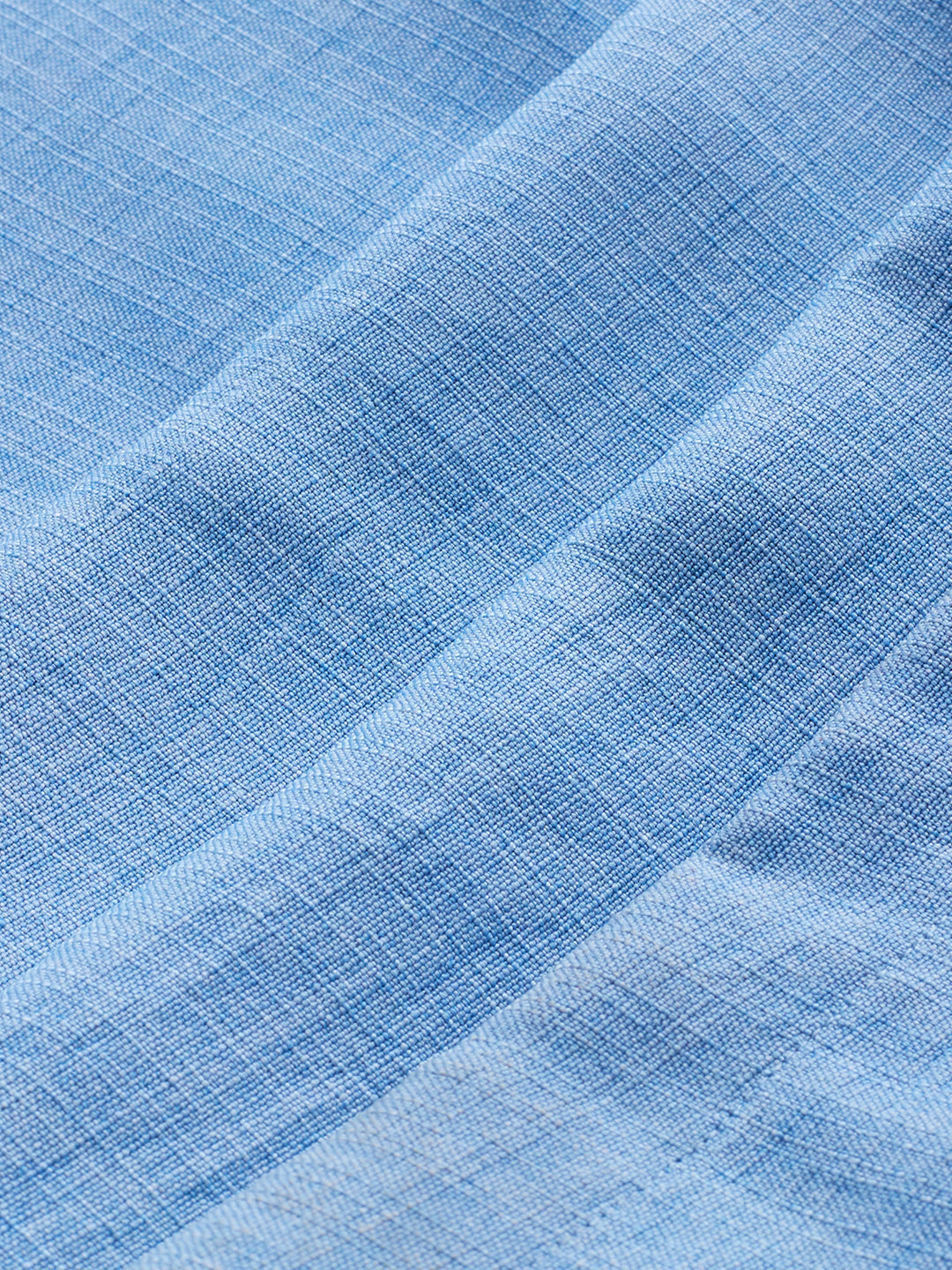 Vivid Sky Blue Slub Textured Wide-Leg Trousers