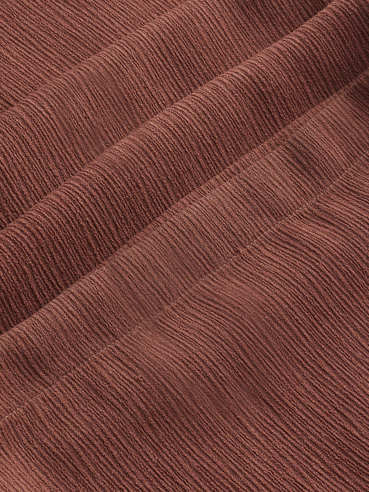 Saddle Brown Wide-Leg Crepe Comfort Trousers