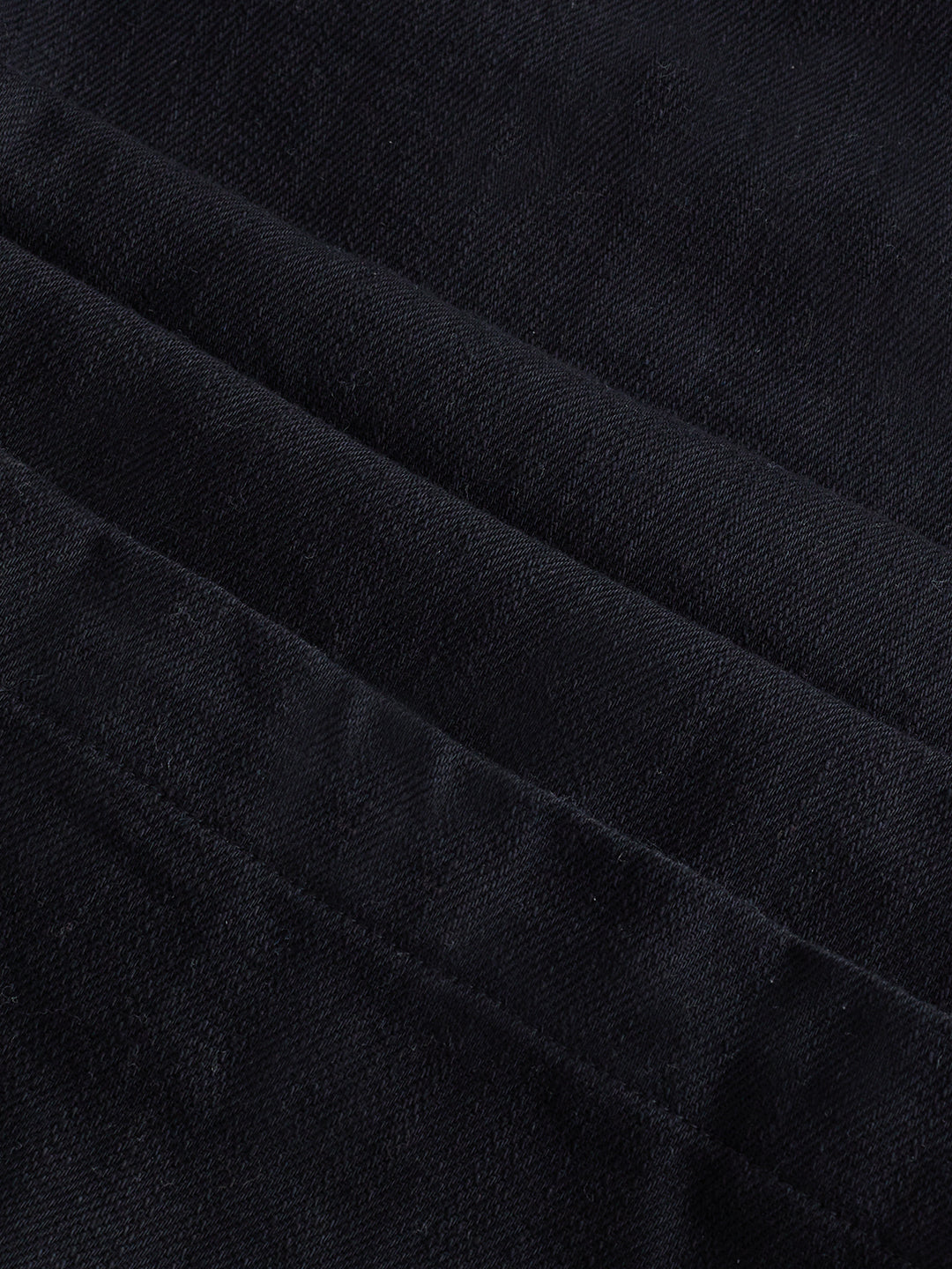 Solid Black Straight-Fit Trousers