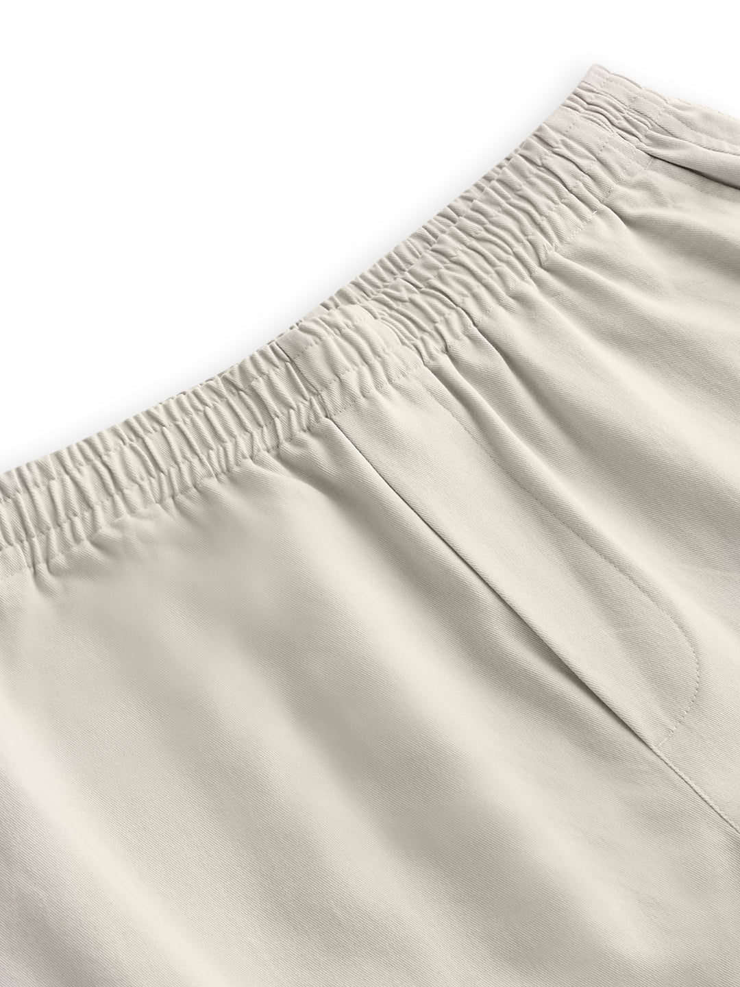 Solid Stone Beige Tapered Trousers