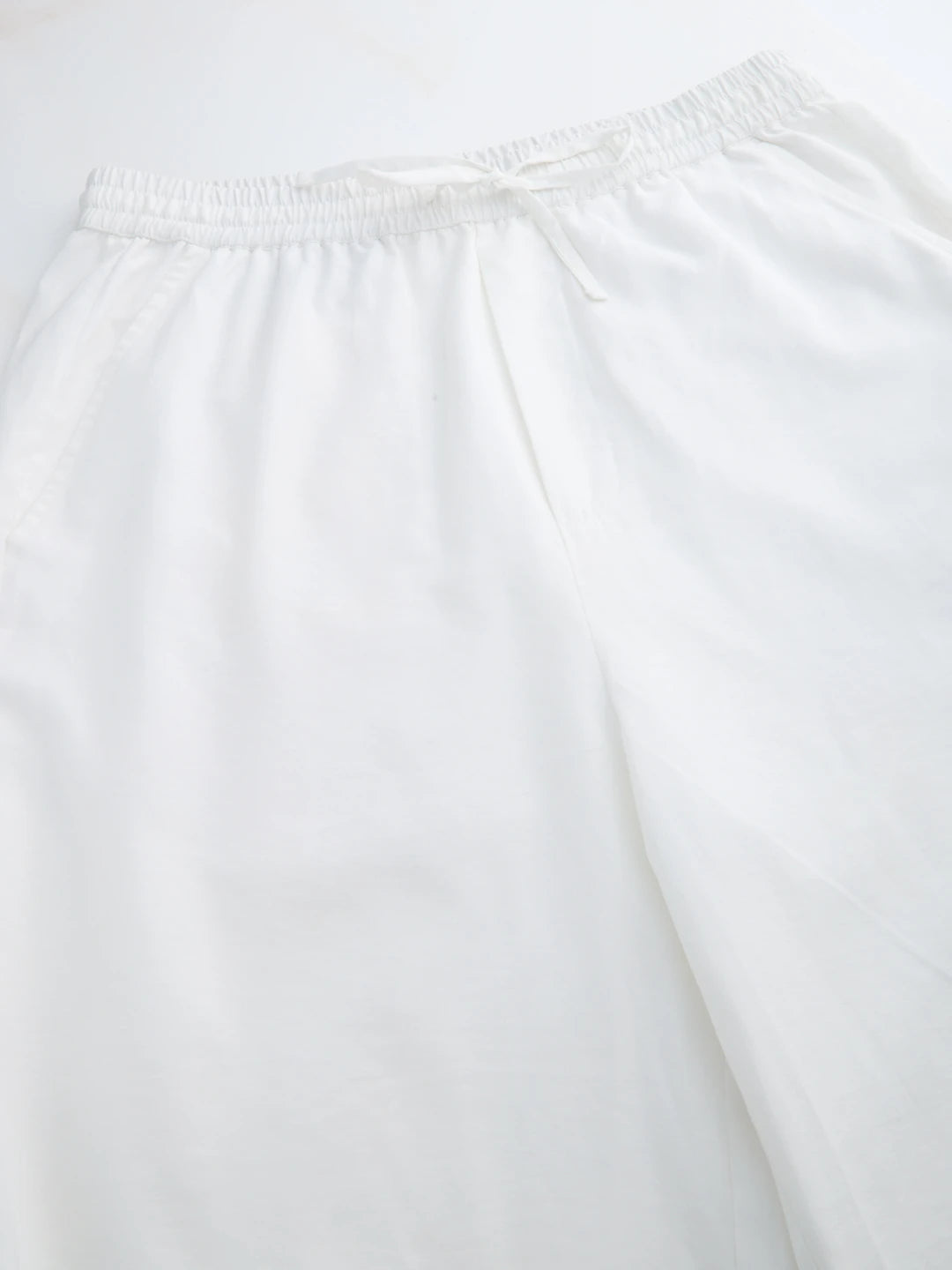 Snow White Suede Straight Fit Trousers