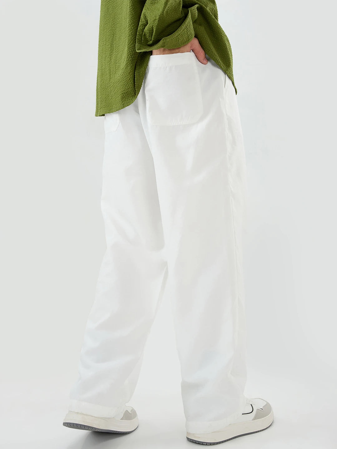 Snow White Suede Straight Fit Trousers
