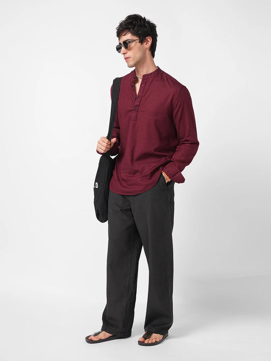 Timeless Charcoal Black Suede Straight Fit Trousers