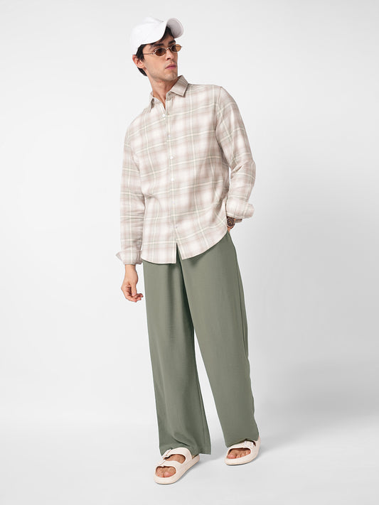 Squelchy Moss Green Wide Leg Trousers