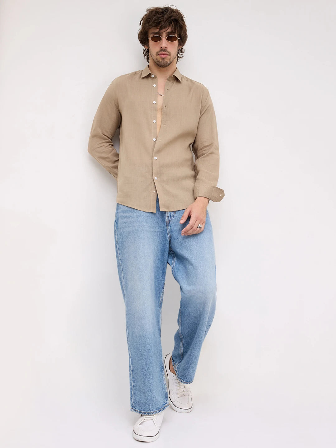 Warm Khaki Fine Textured Shirt