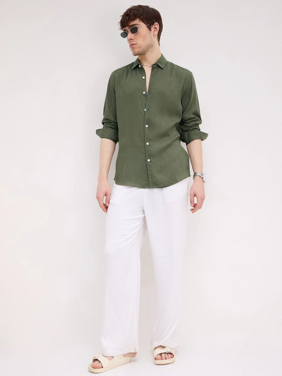 Refined Evergreen Olive Shirt