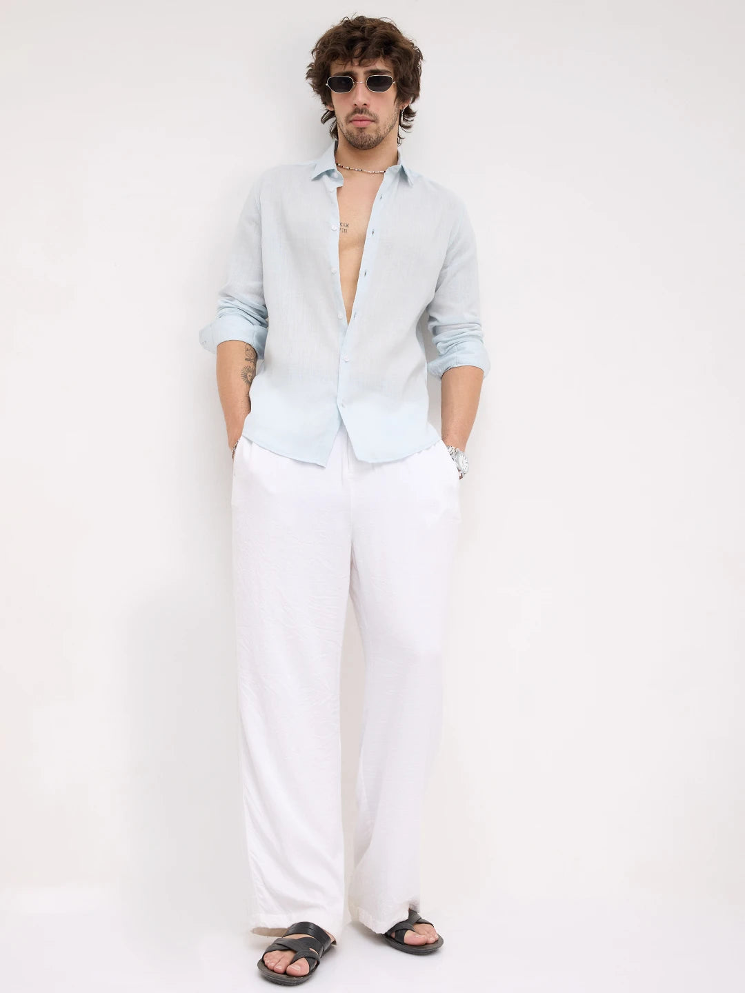 Arctic Blue Fine Textured Lyocell Everyday Shirt