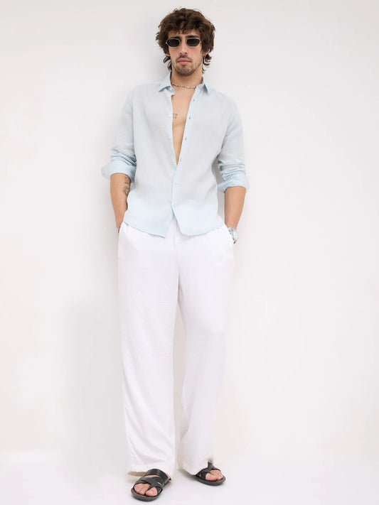 Arctic Blue Fine Textured Lyocell Everyday Shirt