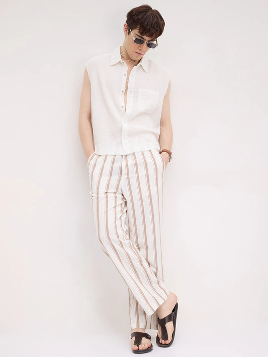 Iconic Frost White Sleeveless Cropped Shirt