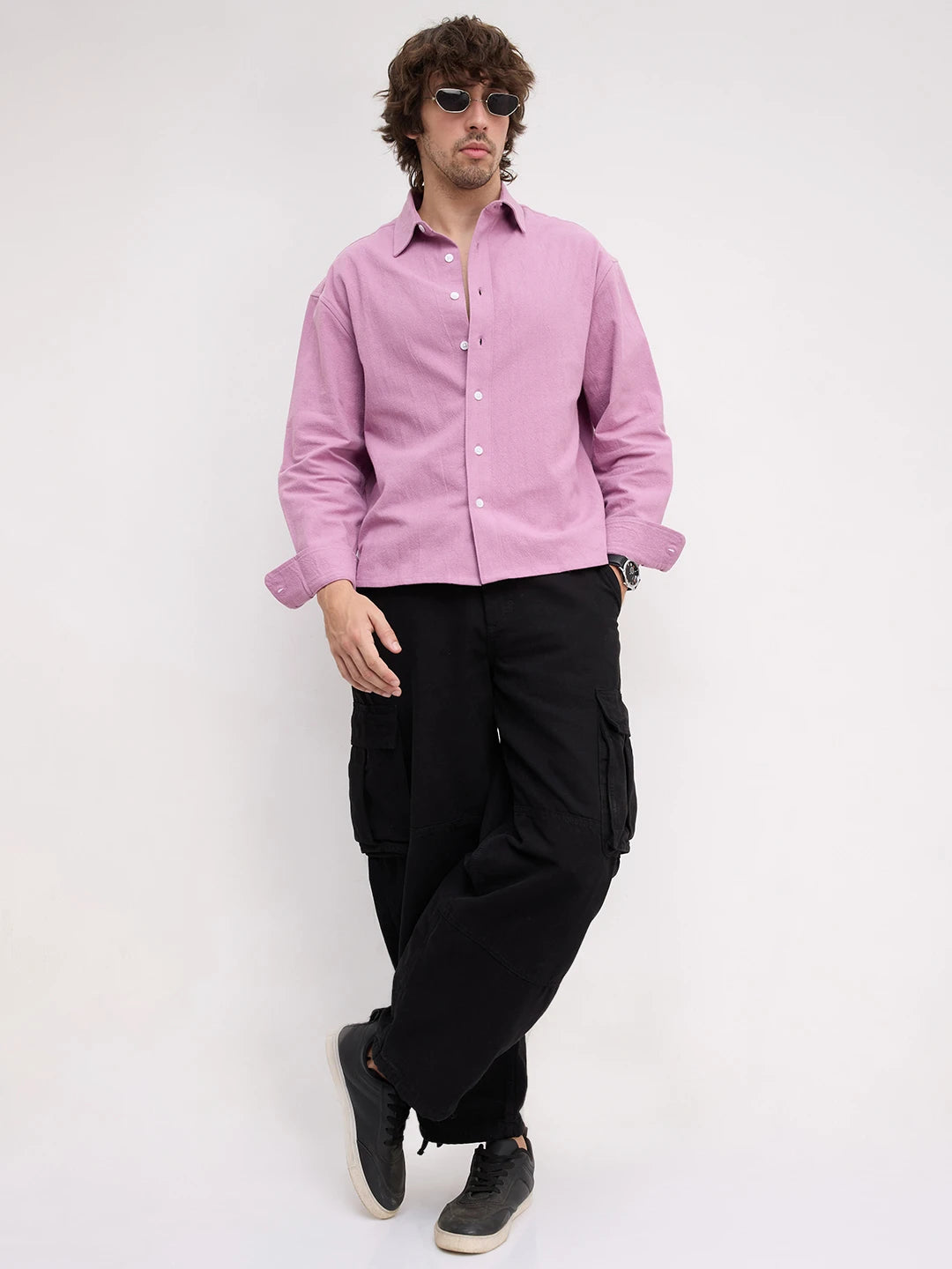 Artisan Orchid Lavender Boxy Fit Crop Shirt