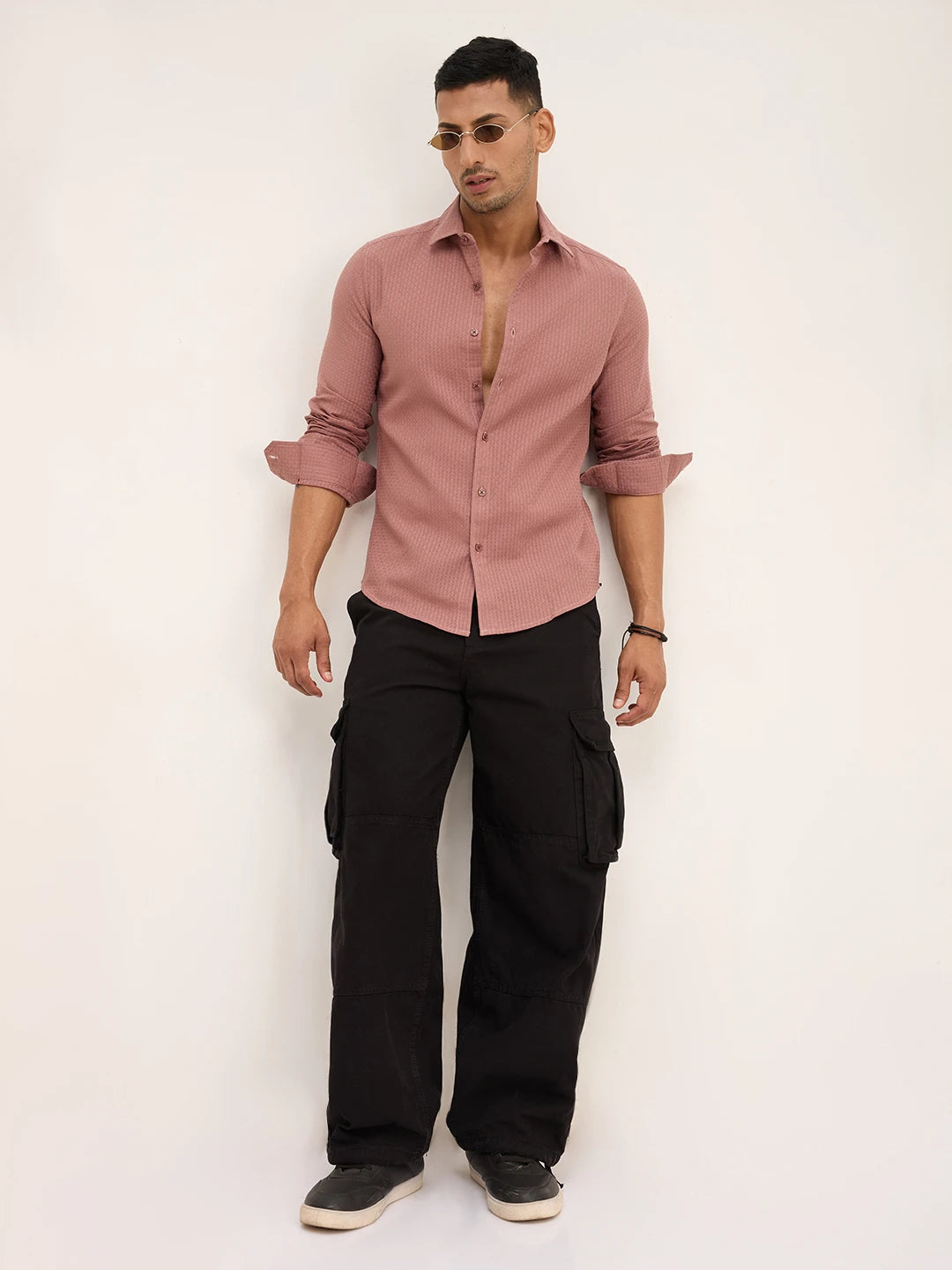 Rouge Pink Interlock Textured Shirt