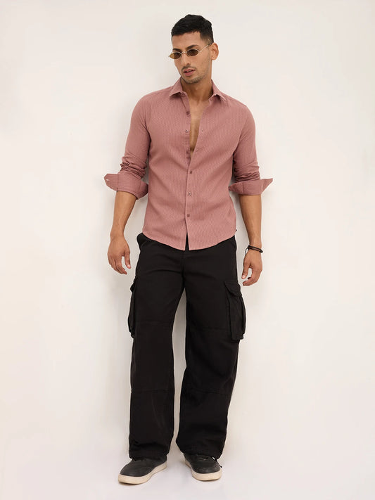 Rouge Pink Interlock Textured Shirt