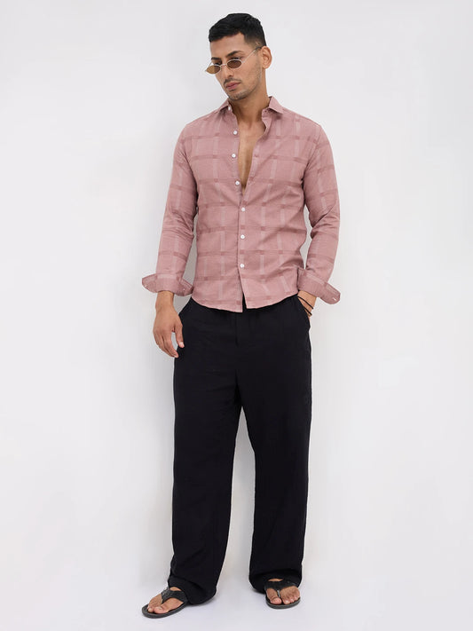 Distinctive Rosewood Dusk Peachy Pink Checks Shirt