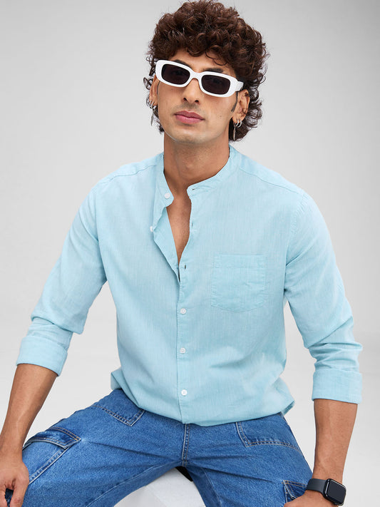 Solid Turquoise Blue Shirt