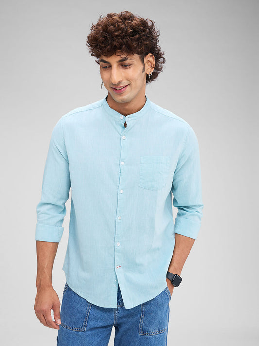 Solid Turquoise Blue Shirt