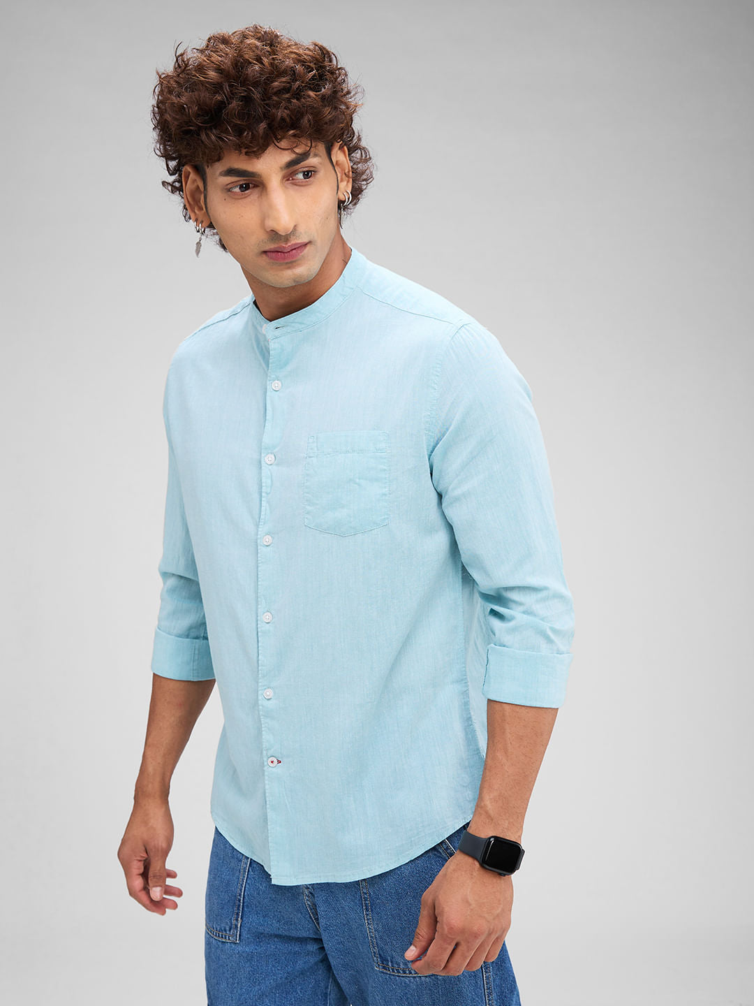 Solid Turquoise Blue Shirt