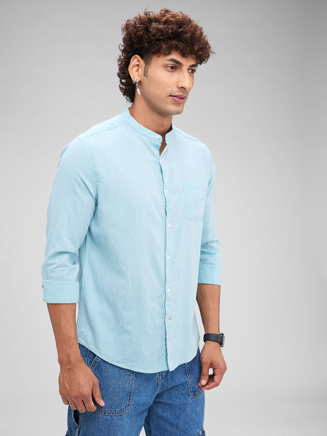 Solid Turquoise Blue Shirt