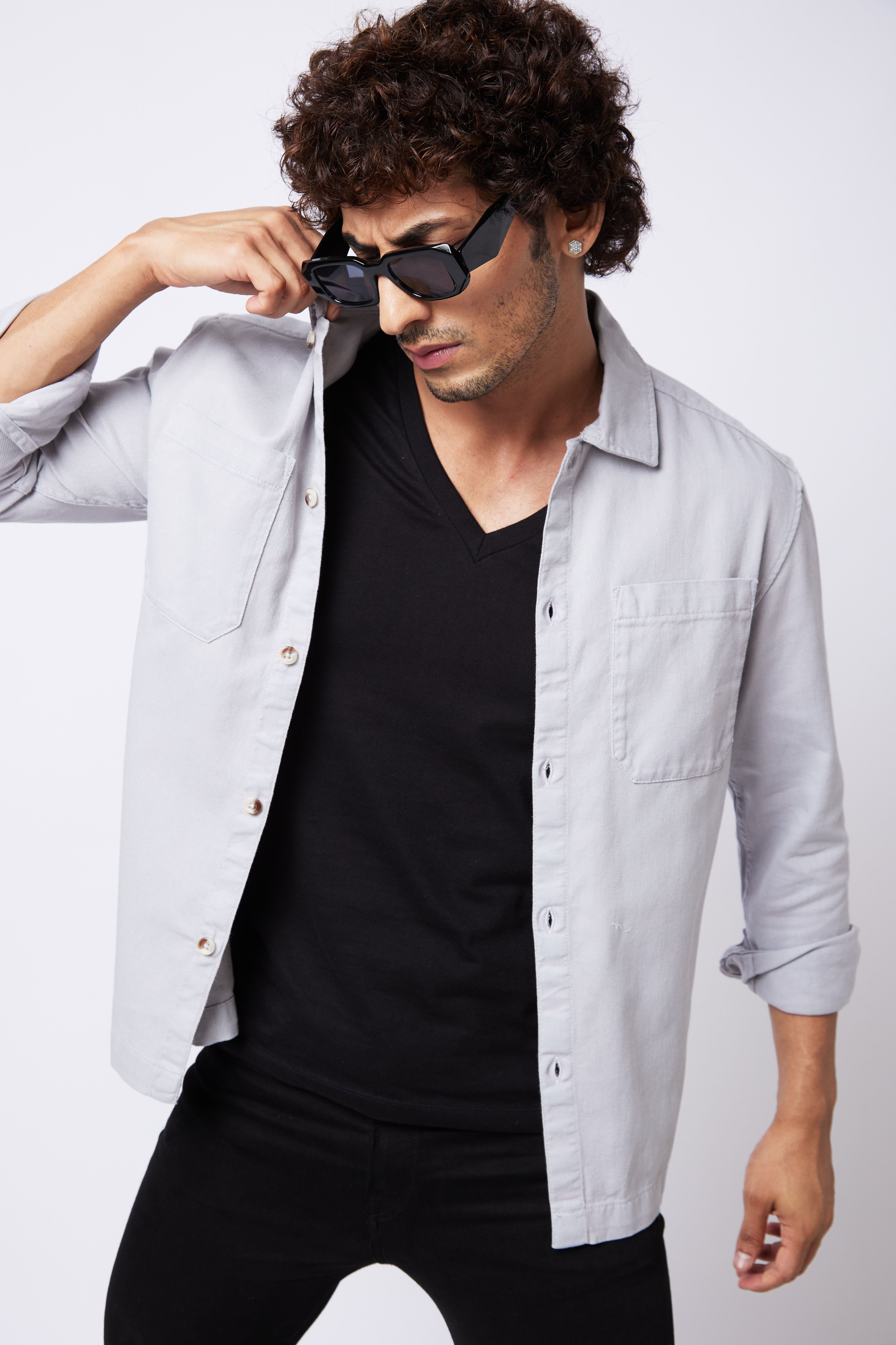 Grey Double Pocket Overshirt