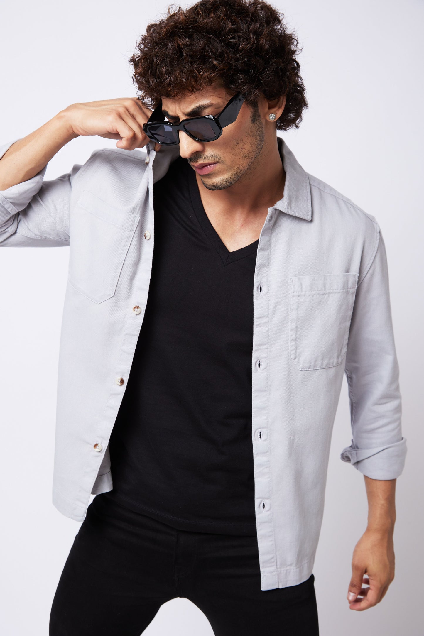 Grey Double Pocket Overshirt