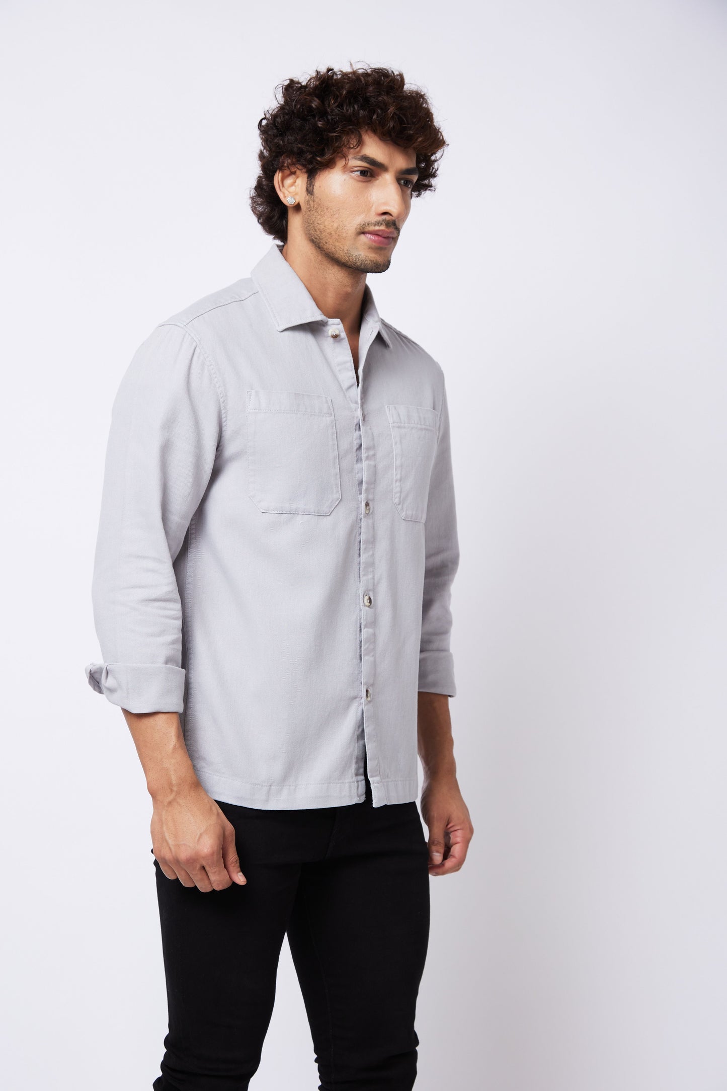 Grey Double Pocket Overshirt