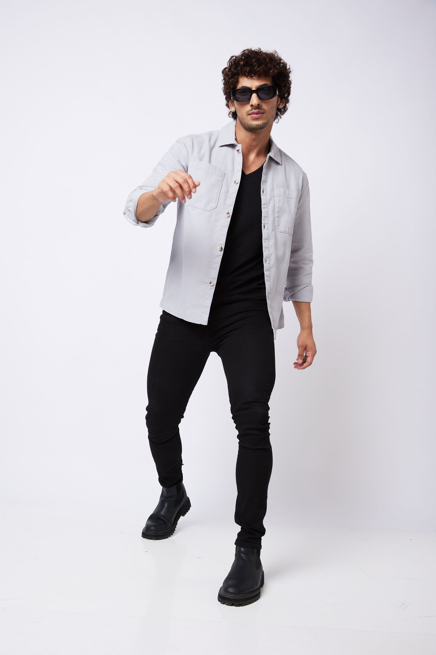 Grey Double Pocket Overshirt