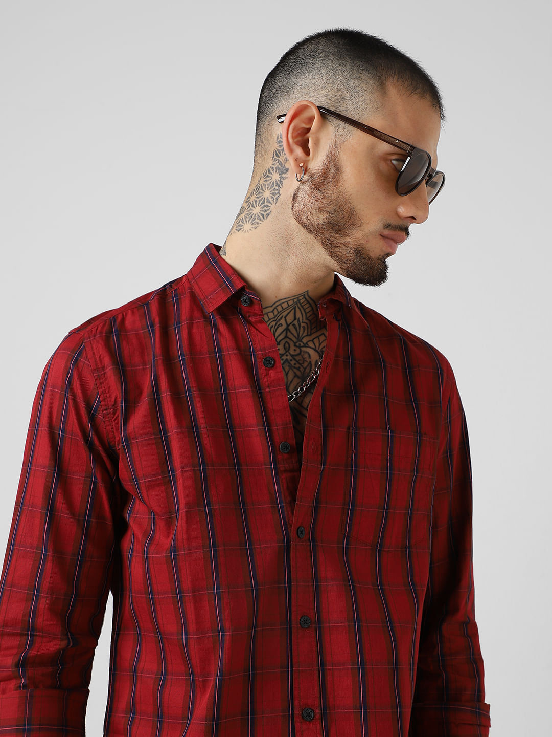 Berry Red Checked Shirt