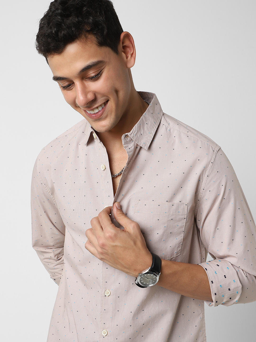 Beige Dobby Shirt